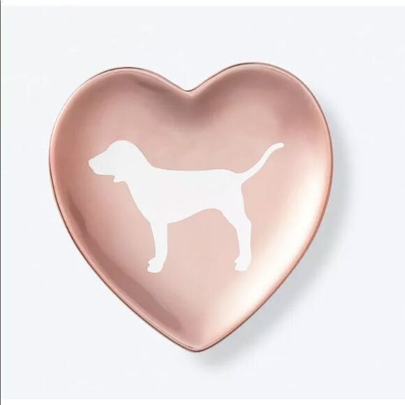 NEW VICTORIA'S SECRET PINK METALLIC ROSE GOLD Dish - Picture 2 of 4